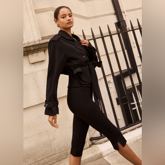 Favorite Daughter The Cropped Charles Trench in Black - Picture 3 of 9